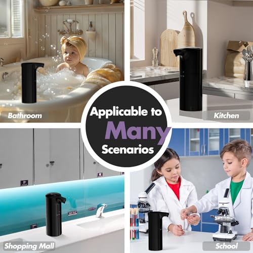 YIKHOM Automatic Liquid Soap Dispenser, Dish Soap Dispenser 8 Volume Control Adjustable, 15.37 oz/450mL Touchless Sanitizer Dispenser, Motion Sensor Soap Pump for Kitchen Bathroom, USB C Rechargeable - Image 5