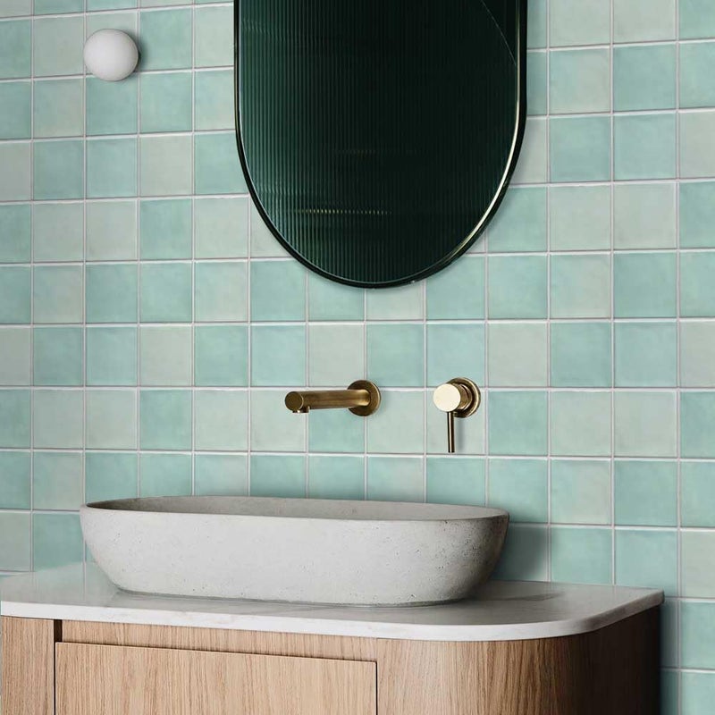 Commomy 10 Pcs Matte 3D Peel and Stick Tile 11.8"x11.8" Ultralight PVC Square Peel and Stick Backsplash for Kitchen Stick on Tiles for Bathroom,Living Room,Fireplace,Interior Wall Decor,Teal Green - Image 2