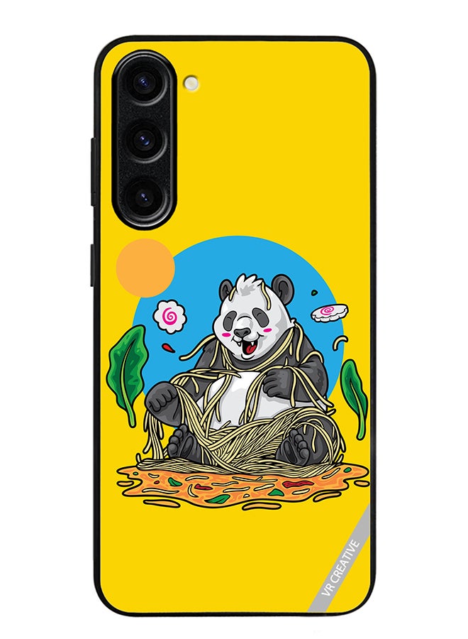 VR CREATIVE Protective Case Cover For Samsung Galaxy S24 Panda Eating Noodles Design Multicolour - Image 1