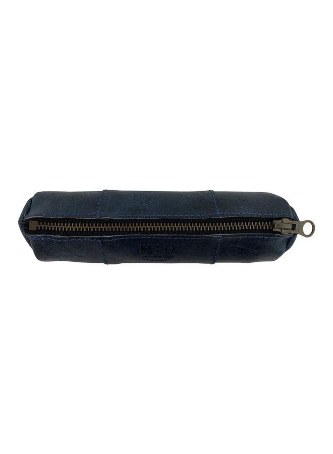 Hide & Drink Rustic Cylinder Case For Keys Office Supplies Change Personal Items Cables & Dongles Classic Bag Full Grain Leather Handmade Slate Blue - Image 2