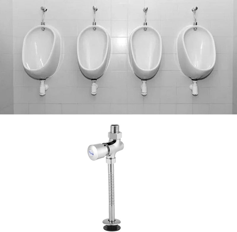 klarako Urinal Flush Valve,Toilet Urinal Flush Valve Wall Mounted Button Type with 0.8Gpf Manual Automatic Shutoff Flush Valve (1) - Image 2