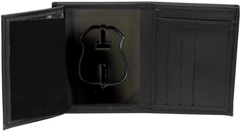 Perfect Fit Shield Wallets Detroit Police Recessed Badge Wallet Cutout 187 26 inches tall Black One Size - Image 2