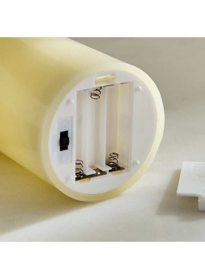 Home Box Luna LED Flameless Ivory Wax Candle with Vanilla Scent and Flickering - 12x40 cm - Image 4