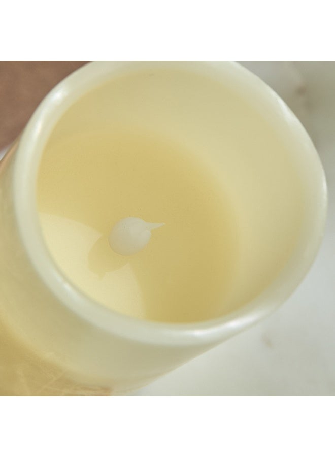 Home Box Luna LED Flameless Ivory Wax Candle with Vanilla Scent and Flickering - 12x40 cm - Image 3