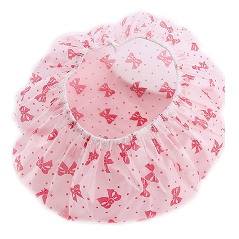 KhuHap Waterproof Reusable Free Size Bathroom shower Cap for Hair Treatment Home Spas Beauty Parlour Ladies GentsUnisex Bathing Shower Accessory Assorted Print Color Pack of 1 Piece  - Image 1