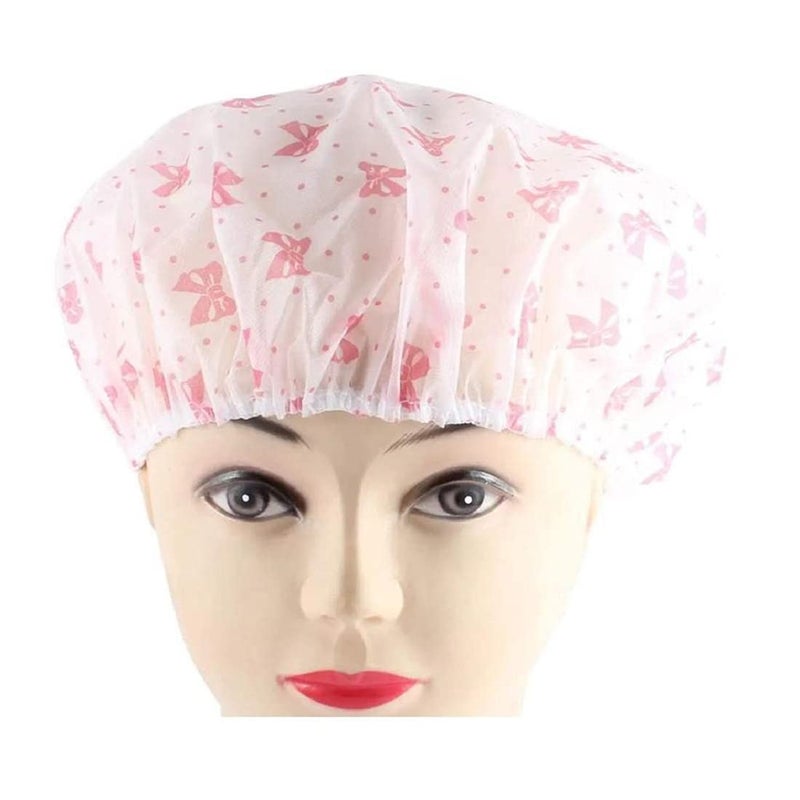 KhuHap Waterproof Reusable Free Size Bathroom shower Cap for Hair Treatment Home Spas Beauty Parlour Ladies GentsUnisex Bathing Shower Accessory Assorted Print Color Pack of 1 Piece  - Image 2