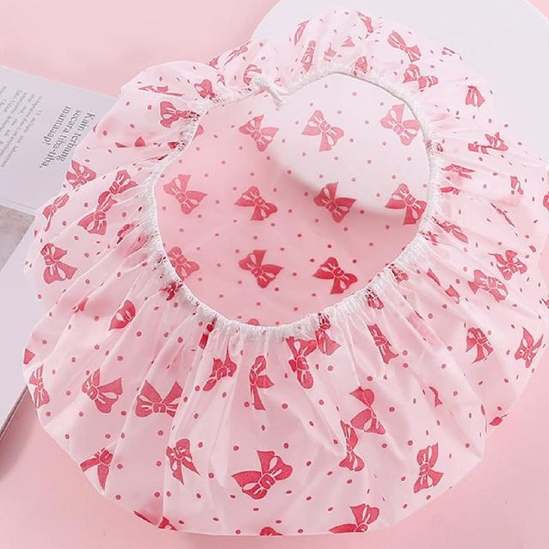 KhuHap Waterproof Reusable Free Size Bathroom shower Cap for Hair Treatment Home Spas Beauty Parlour Ladies GentsUnisex Bathing Shower Accessory Assorted Print Color Pack of 1 Piece  - Image 4