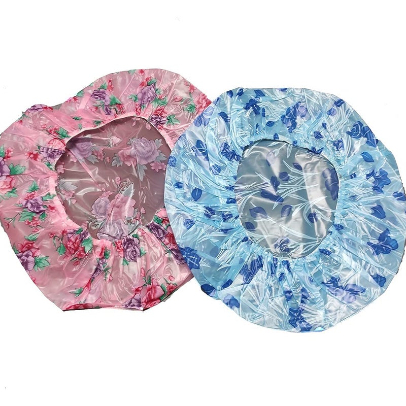 KhuHap Waterproof Reusable Free Size Bathroom shower Cap for Hair Treatment Home Spas Beauty Parlour Ladies GentsUnisex Bathing Shower Accessory Assorted Print Color Pack of 1 Piece  - Image 3