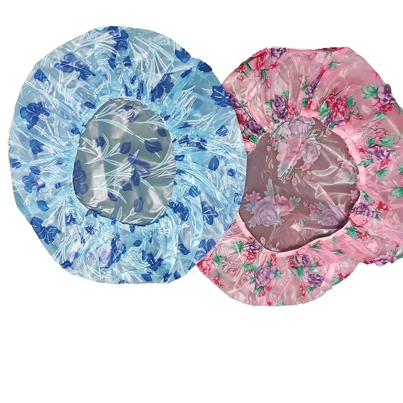 KhuHap Waterproof Reusable Free Size Bathroom shower Cap for Hair Treatment Home Spas Beauty Parlour Ladies GentsUnisex Bathing Shower Accessory Assorted Print Color Pack of 1 Piece  - Image 5
