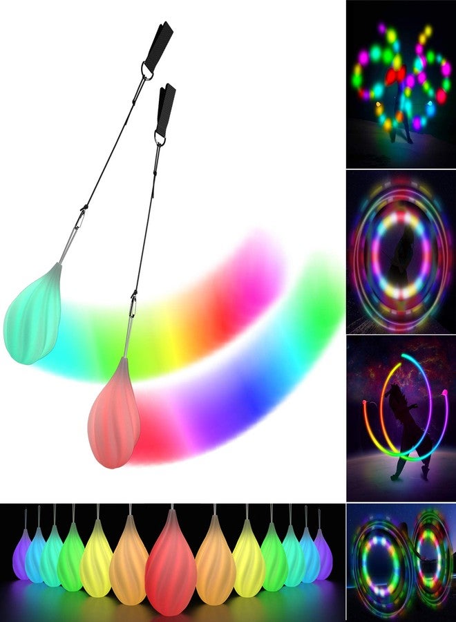 Papi Dada LED Poi Balls Set for Children and Adults - Luminous Premium Toy for Beginners & Professionals | LED Pois Kids Juggling | Juggling Set & Light Painting Accessories | Fire Poi Balls & Luminous Balls - Image 1