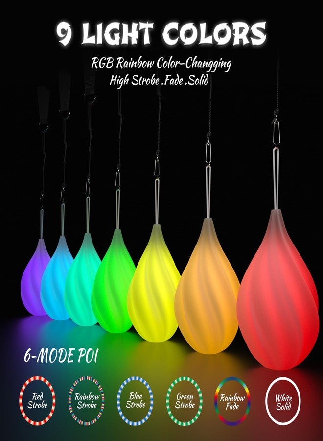 Papi Dada LED Poi Balls Set for Children and Adults - Luminous Premium Toy for Beginners & Professionals | LED Pois Kids Juggling | Juggling Set & Light Painting Accessories | Fire Poi Balls & Luminous Balls - Image 2