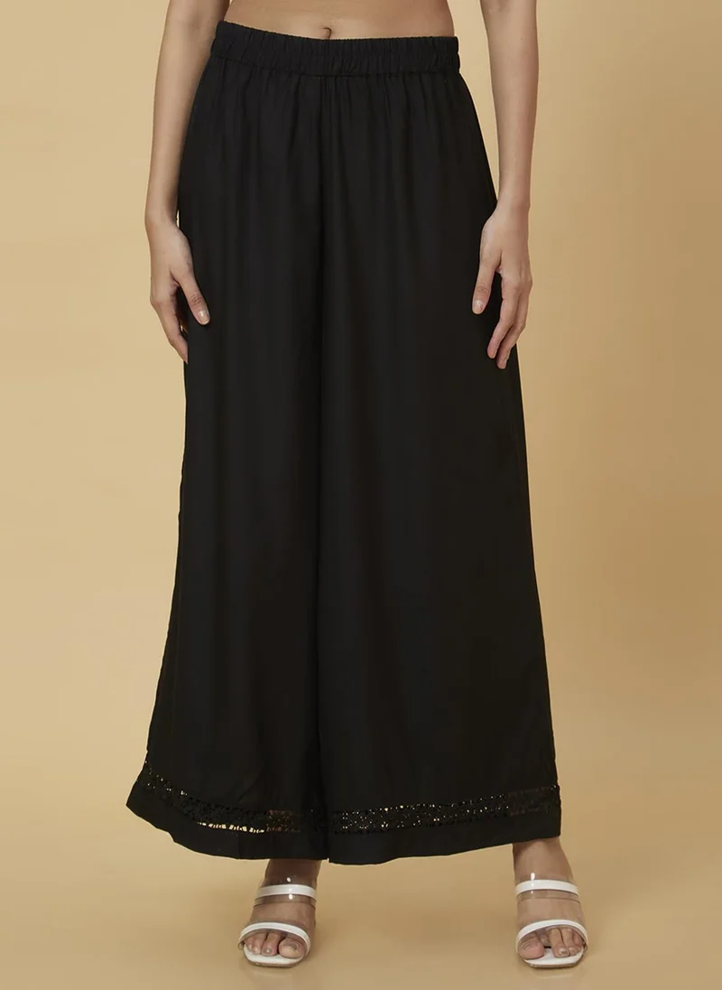 globus Globus Women Floral Lace Hem Flared Ethnic Palazzos