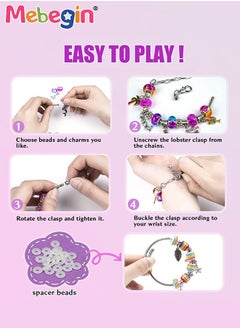 MEBEGIN 150PCS Jewelry Making Kit with 31 PCS Charm Pendants, 60 PCS Beads and Other Accessaries, DIY Bracelets, Creative Jewelry Making Activity, Art and Craft Kit with Beautiful Packaging, Ideal Gift for Girls  - Image 4
