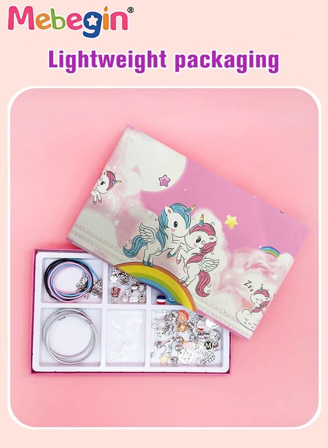 150PCS Jewelry Making Kit with 31 PCS Charm Pendants, 60 PCS Beads and Other Accessaries, DIY Bracelets, Creative Jewelry Making Activity, Art and Craft Kit with Beautiful Packaging, Ideal Gift for Girls