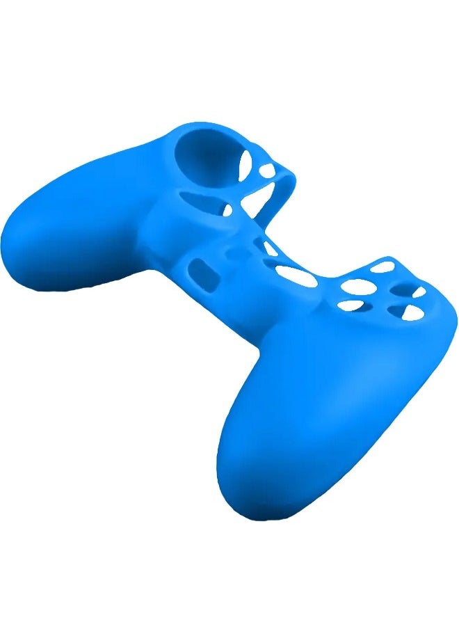 غطاء سيليكون لجهاز تحكم DualShock PS4 ومقابض تناظرية - أزرق