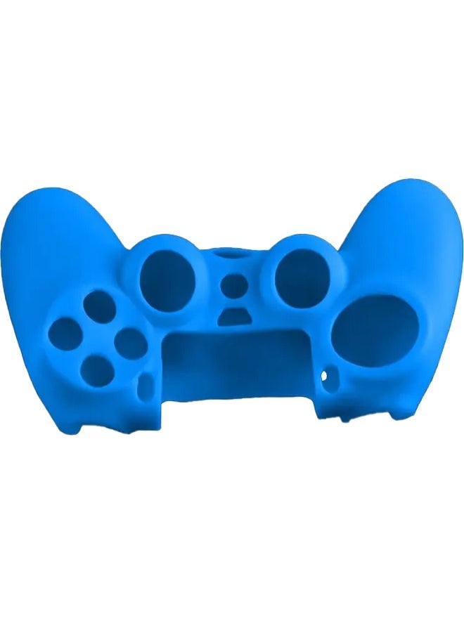 غطاء سيليكون لجهاز تحكم DualShock PS4 ومقابض تناظرية - أزرق