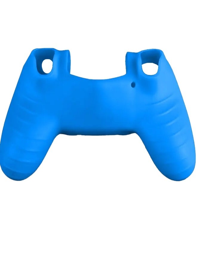 غطاء سيليكون لجهاز تحكم DualShock PS4 ومقابض تناظرية - أزرق
