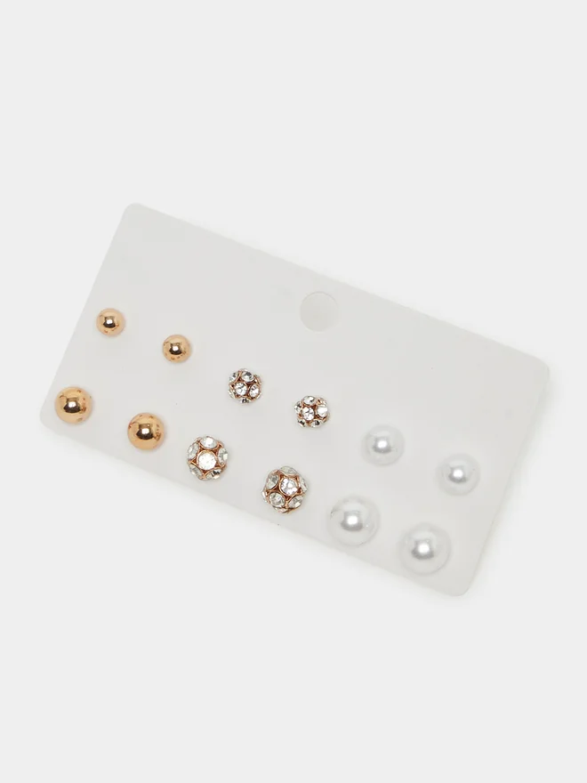 Styli Styli Set of 6 - Pearl Stud Earrings