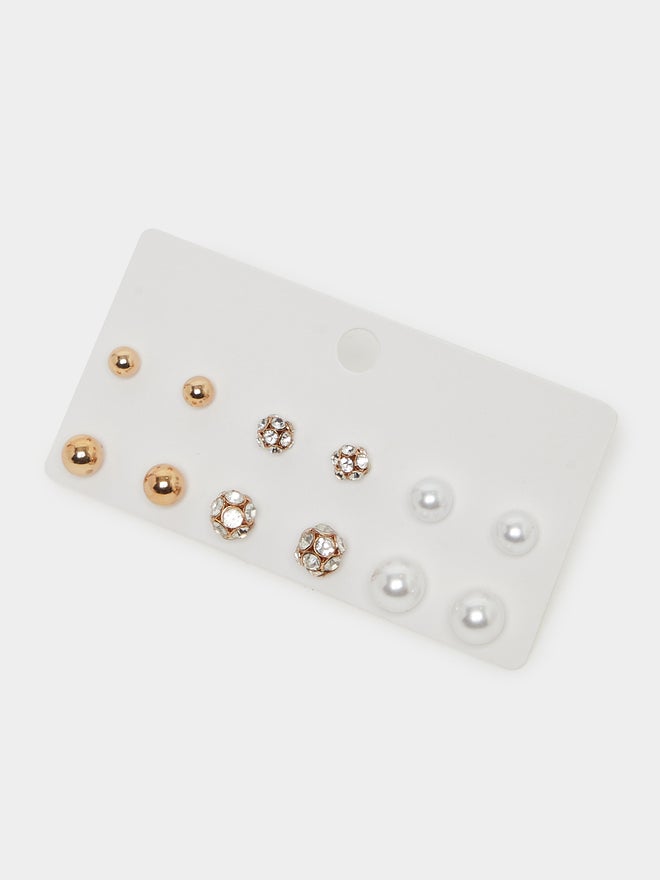 Styli Styli Set of 6 - Pearl Stud Earrings  - Image 3