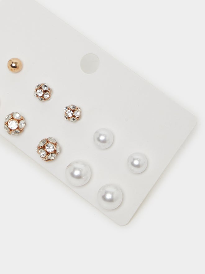Styli Styli Set of 6 - Pearl Stud Earrings  - Image 4