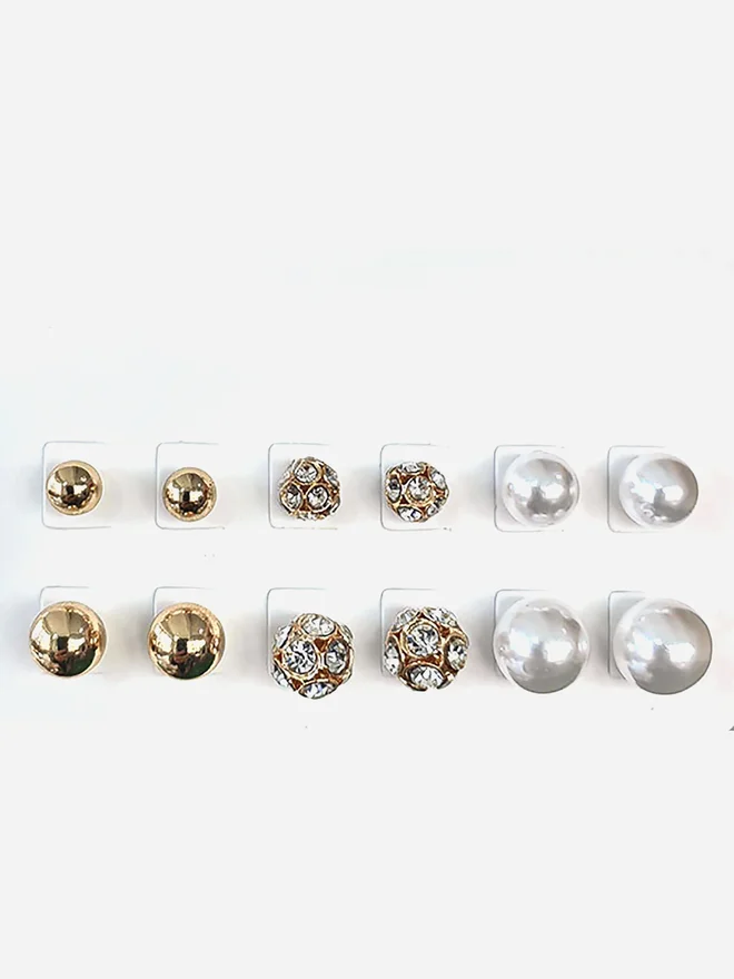 Styli Styli Set of 6 - Pearl Stud Earrings