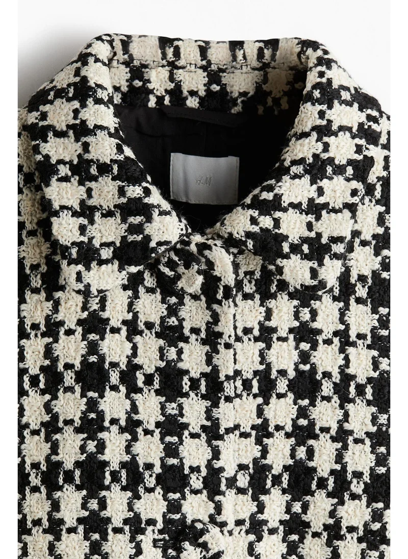 H&M Black Dark Jacquard-weave jacket for Women | Best Price UAE