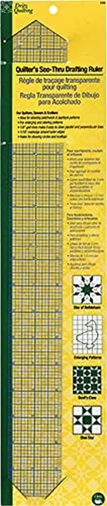 Dritz Dritz 3300 Quilters SeeThru Drafting Ruler 2 x 18Inch - Image 1