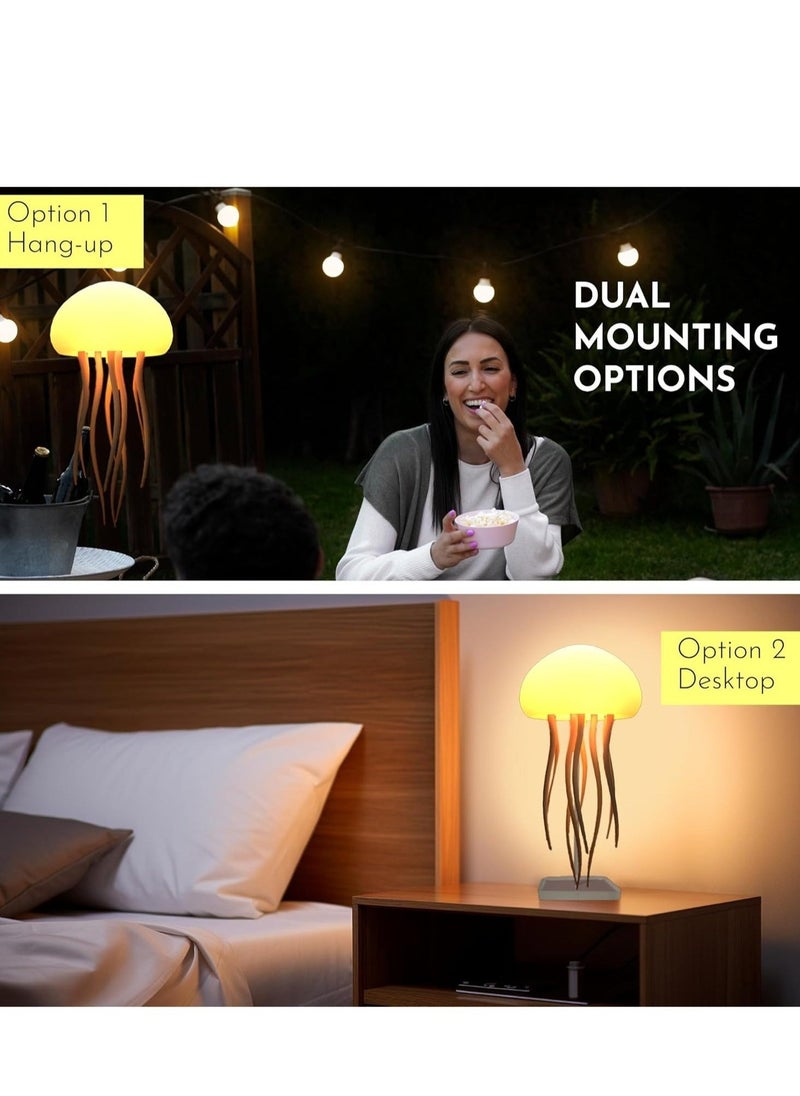 ELTRAZONE ELTRAZONE Floating Jellyfish Lamp with Voice Control, RGB Gradient Lighting, and Moving Tentacles – Rechargeable Touch Sensor LED Dancing Jellyfish Bedside Table Lamp for Kids & Adults  - Image 2