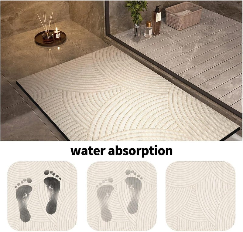 Super Absorbent Bath Mats Bathroom Anti Slip Shower Foot Mat Quick Dry Bathtube Carpet Toilet Rug Doormat Washable(A,45cmx70cm) - Image 2