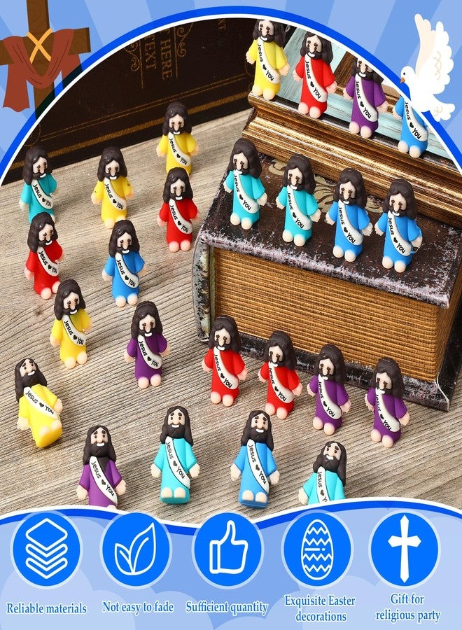 Bememo 25 Pcs Little Jesus Figures Original Design Jesus Loves You Mini Rubber Toy Hide and Seek Religious Party Gift Sunday School Baptism Gift - Image 4