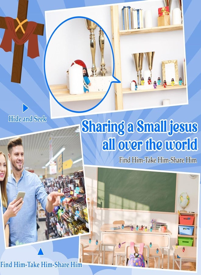 Bememo 25 Pcs Little Jesus Figures Original Design Jesus Loves You Mini Rubber Toy Hide and Seek Religious Party Gift Sunday School Baptism Gift - Image 5
