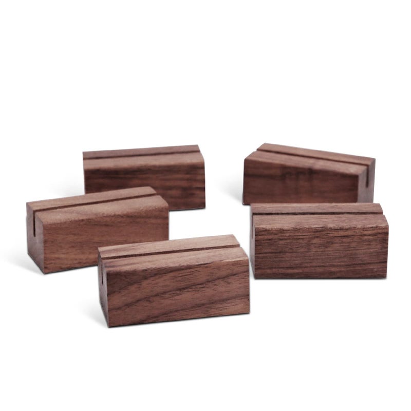 UNIQOOO UNIQOOO 20 Pack Place Card Holders | Rustic Walnut Wood Escort Cards Display Stands | Table Number Sign Stand | Photo Stand | Perfect for Retail Shop Cafe Home Wedding Dinner Party Events Decoration  - Image 1