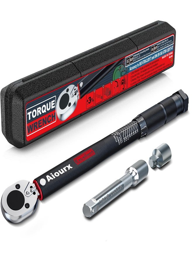 Aiourx 1/2 Inch Drive Click Torque Wrench Set 8-168 ft.-lb. / 10.8-227.8 Nm 3 Pieces Black - Image 1
