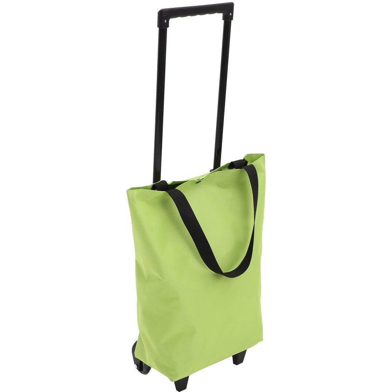 Shopping Trolley Tote Bag Pull Handle Wheeled Tote Bag Portable Foldable Shopping Cart with Wheels - Image 1