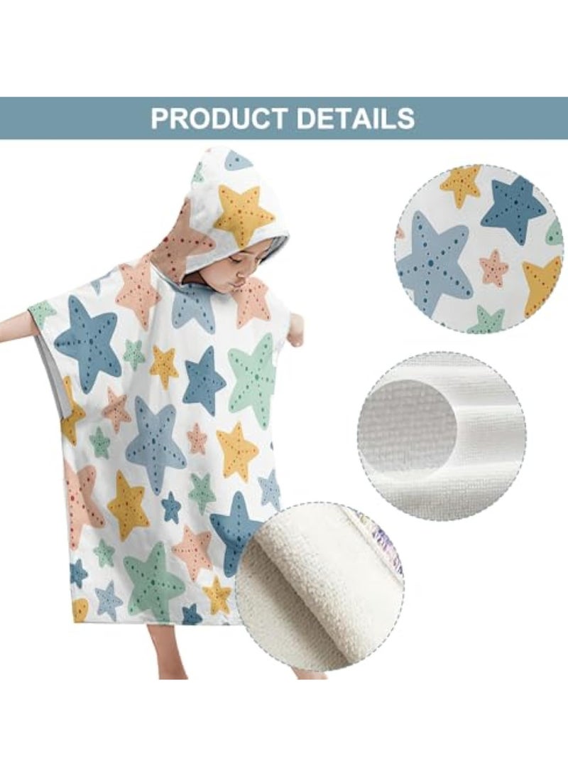 KASTWAVE Kids Hooded Poncho Towel, Beach Changing Robe Bath Towel, Poncho for Swimming Pool, Microfibre Quick Dry Swimming Towel, Soft Bath Towel, Kids Dry Changing Robe, 65 x 75 cm Poncho Towel Short Sleeve  - Image 4
