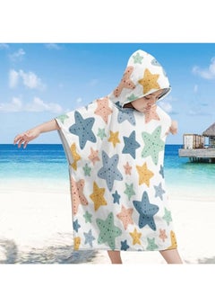 KASTWAVE Kids Hooded Poncho Towel, Beach Changing Robe Bath Towel, Poncho for Swimming Pool, Microfibre Quick Dry Swimming Towel, Soft Bath Towel, Kids Dry Changing Robe, 65 x 75 cm Poncho Towel Short Sleeve  - Image 2