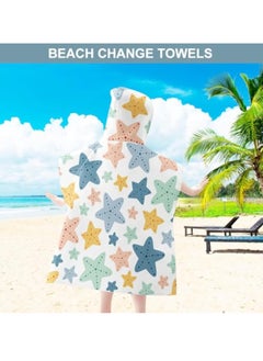 KASTWAVE Kids Hooded Poncho Towel, Beach Changing Robe Bath Towel, Poncho for Swimming Pool, Microfibre Quick Dry Swimming Towel, Soft Bath Towel, Kids Dry Changing Robe, 65 x 75 cm Poncho Towel Short Sleeve  - Image 3