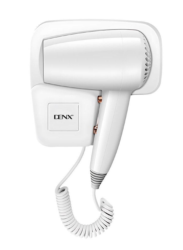 دينكس مجفف شعر فاخر مثبت على الحائط، 1250 واط، 3 سرعات، سلك بطول 220 سم، أبيض - Image 2