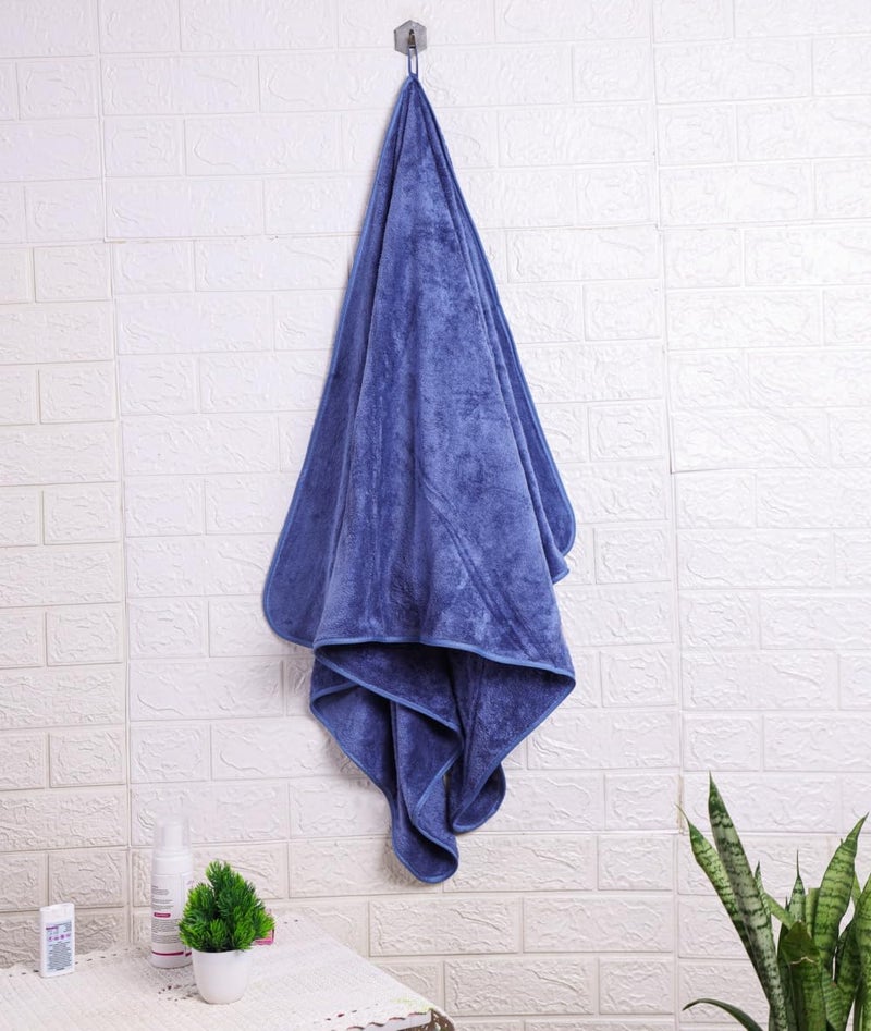 Fezora® Large Bath Towels for Men & Women | Microfiber Bath Towel | Soft, Absorbent, Quick-Dry Towel (Pack of 2, Dark Blue & Pista) - Image 4