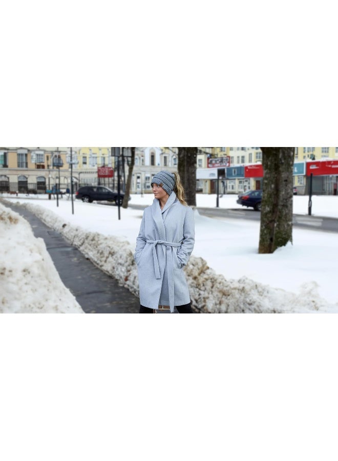 Funky Junque Women's Beanie Ponytail Messy Bun BeanieTail Solid Ribbed Hat Cap - Image 4