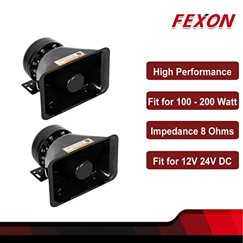 FEXON High Performance Siren Speaker Compatible with Any 100-200 Watt 100W 200W(2 pcs) - Image 2