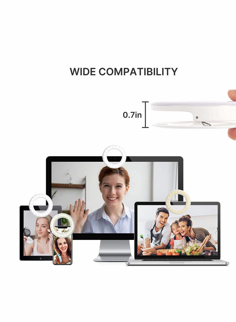 Excefore Ring Light, Phone Selfie Ring Light LED Mini Circle Light for Zoom Call, Self Broadcasting, Live Streaming, Online Meeting, Photography - Image 4