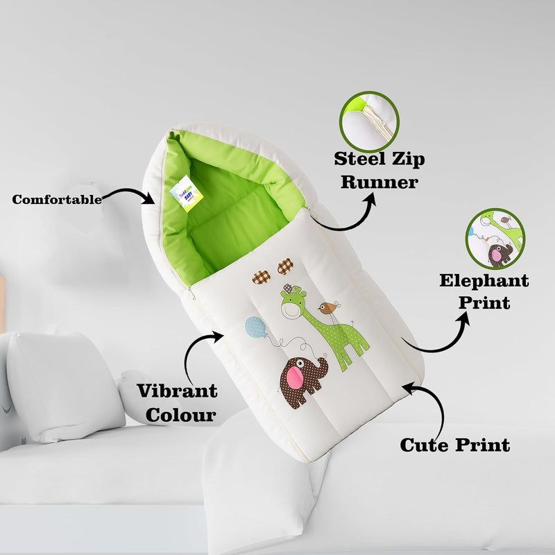 Toddylon Flat Bed Baby Carry Bags New Born Baby Bed | Bedding Set | Carry Bed | Carrier | Holder | Mattress | Infants Boys Girl (0-6 Months) Green - Image 2