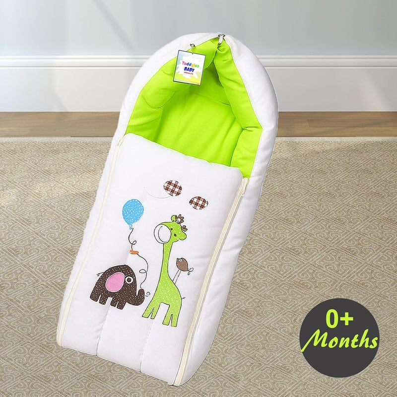 Toddylon Flat Bed Baby Carry Bags New Born Baby Bed | Bedding Set | Carry Bed | Carrier | Holder | Mattress | Infants Boys Girl (0-6 Months) Green - Image 5
