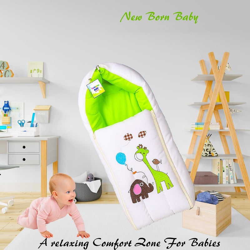 Toddylon Flat Bed Baby Carry Bags New Born Baby Bed | Bedding Set | Carry Bed | Carrier | Holder | Mattress | Infants Boys Girl (0-6 Months) Green - Image 4