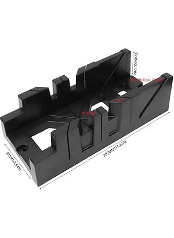 Plastic Miter Box With 45 90 Degree Angle Slots And Saw Storage For Woodworking Tools - Image 1