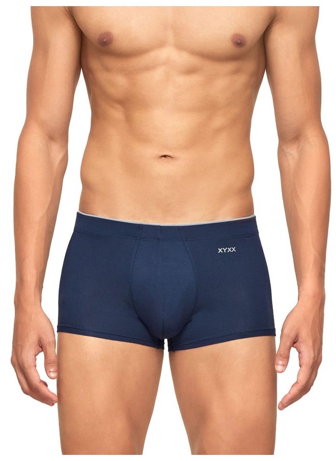 XYXX XYXX Men's Underwear Uno IntelliSoft Antimicrobial Micro Modal Trunk Pack of 2 (Dress Blue ; Coral Grey; L)  - Image 4