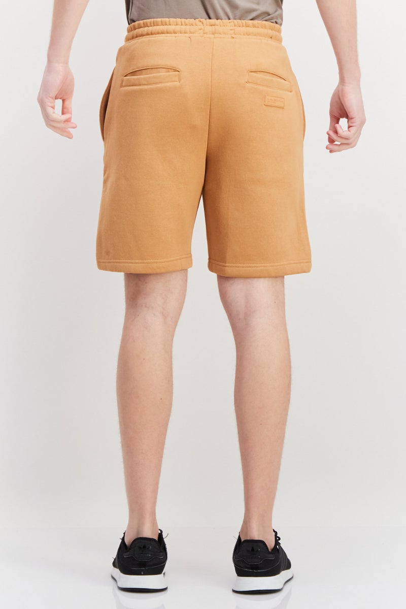 Blank Essentials Men Brand Logo Basic Shorts, Camel - Image 3