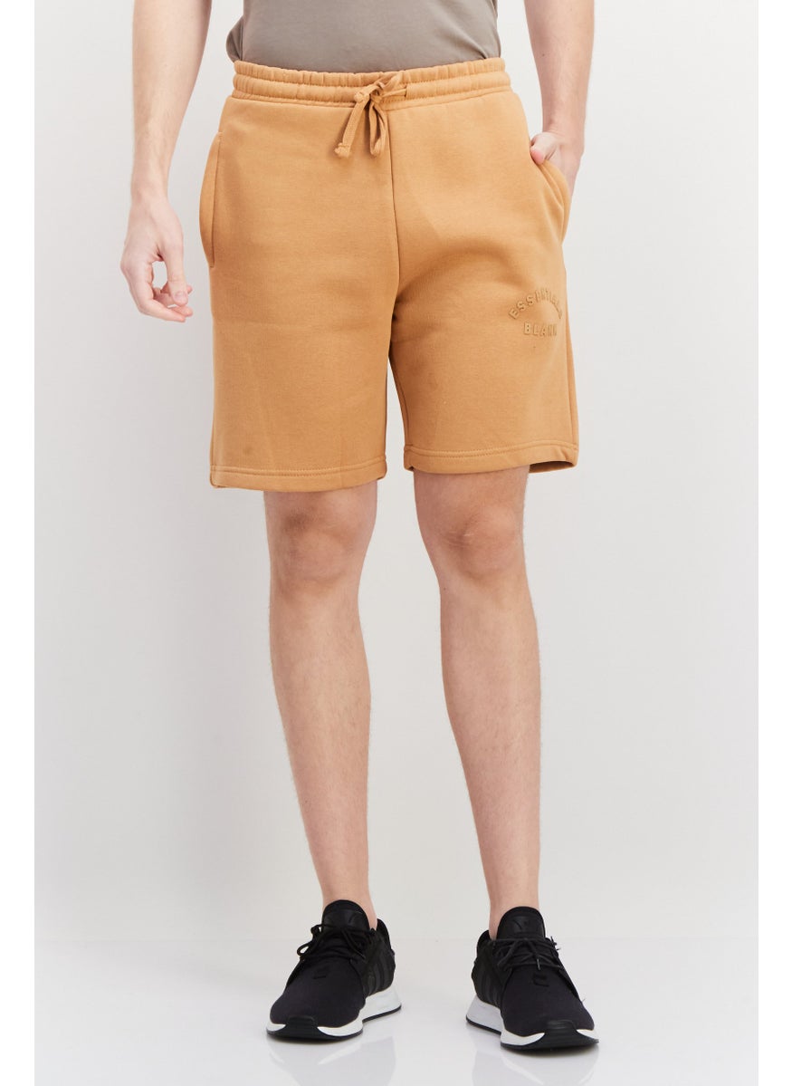 Men Brand Logo Basic Shorts, Camel - pzsku/Z0C94666135941A9EEA6CZ/45/_/1737642160/c699734f-f291-464d-ae9b-e001648890fe