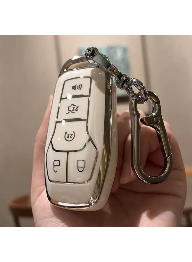 حقيبة مفاتيح من مادة TPU البيضاء لوحدة التحكم عن بعد لسيارات فورد ولينكولن - Image 4